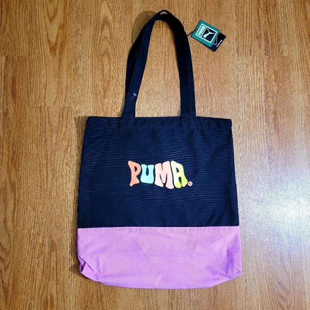 Puma Selena Gomez Tote Bag Staycay Black Purple Yellow Brand New Cotton Blend